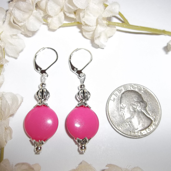 Hot Pink Earrings Handmade Colorful Set NWT 5033 - Picture 7 of 10